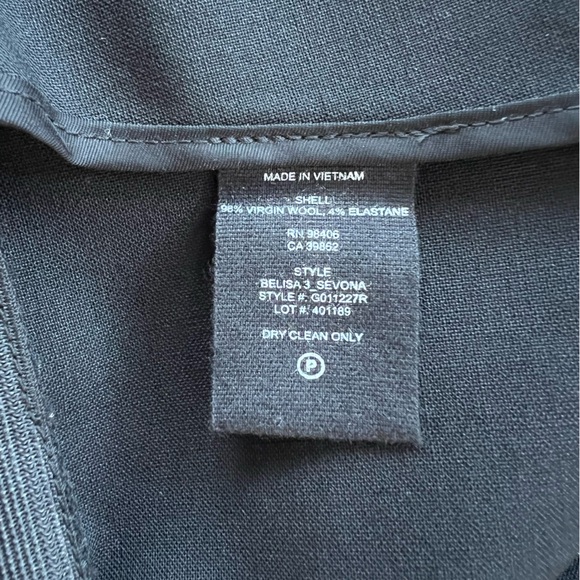 Theory Wool Belisa 3 Sevona Wool Straight Leg Dress Pants Trousers Black, size 0 - Picture 9 of 9